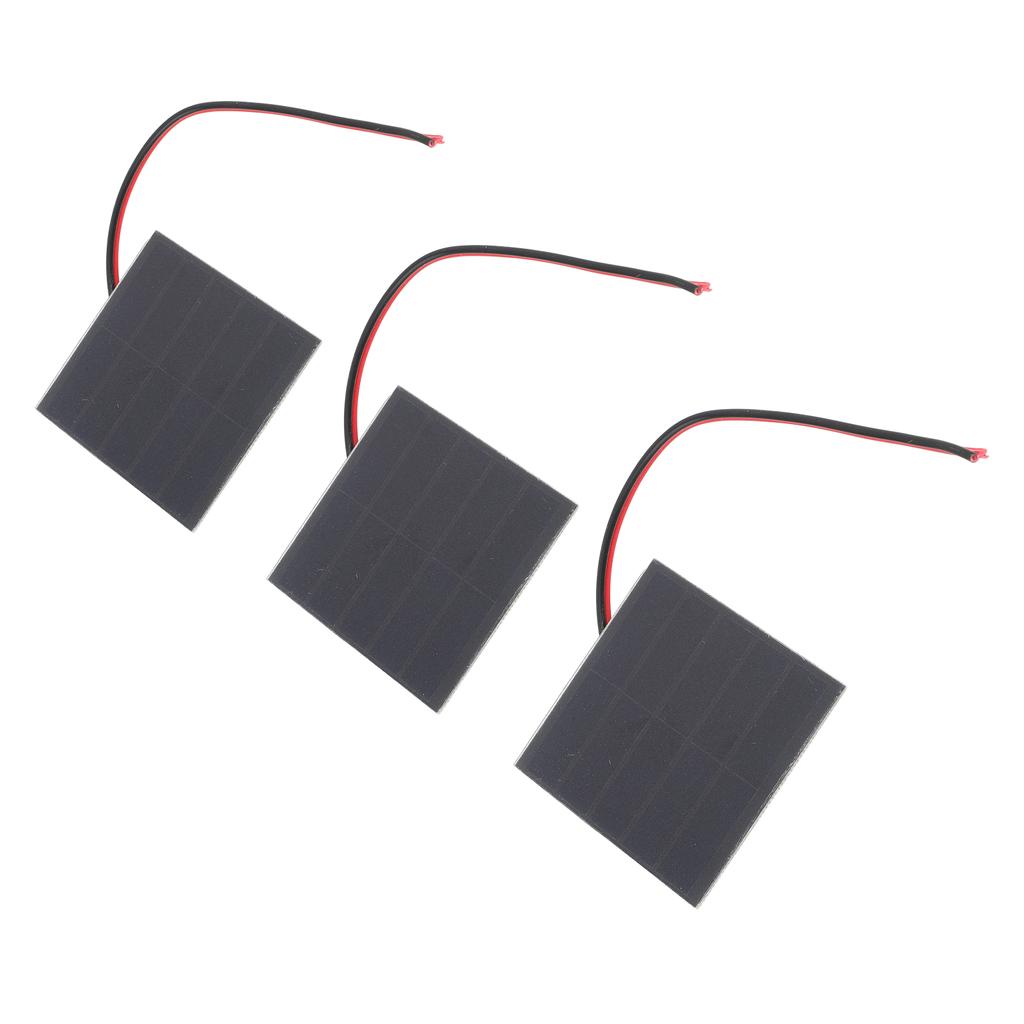 3 Sett Små Solcellepaneler Profesjonelle 1W Monokrystallinsk Silisium Høy Effektivitet DIY Solcellepaneler