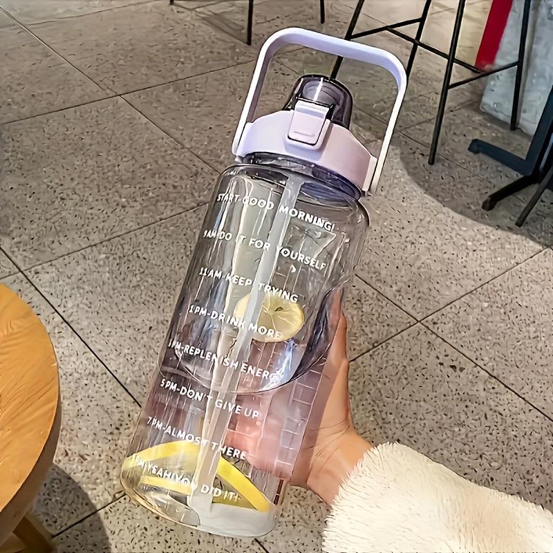 2L Large Capacity Sports Water Bottle with Straw, Portable Leak-Proof Design, Ideal for Gym & Activities, Durable PC Material