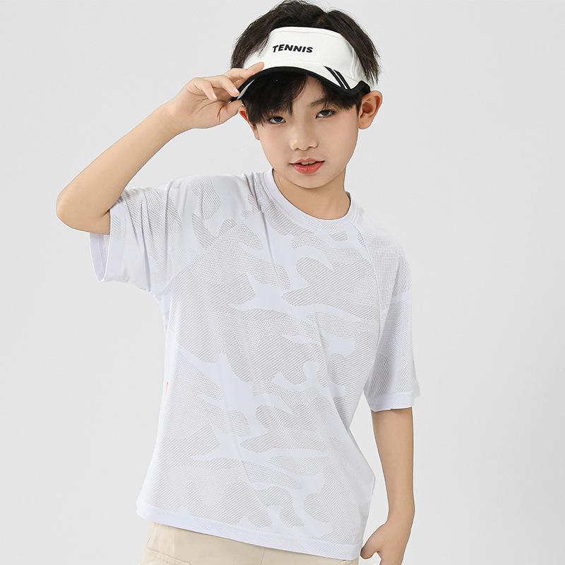 Boys Quick-Dry Ice Silk Summer Sports T-Shirt 130 cm