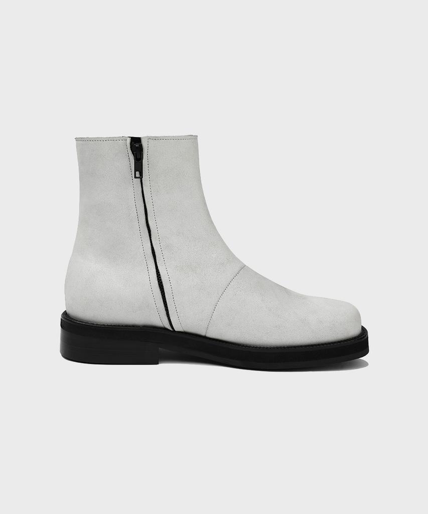 Firenze Atelier [Vibram] Nobo_Bold Shape Hidden Zip-Up Boots 3500 [Crack White]