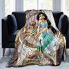 1pc Disney Princess Jasmine Art Nouveau Throw Blanket Home Decor, Couch Cover, Outdoor, Gift for Friends, Flannel Throw, Bedroom, Living Room