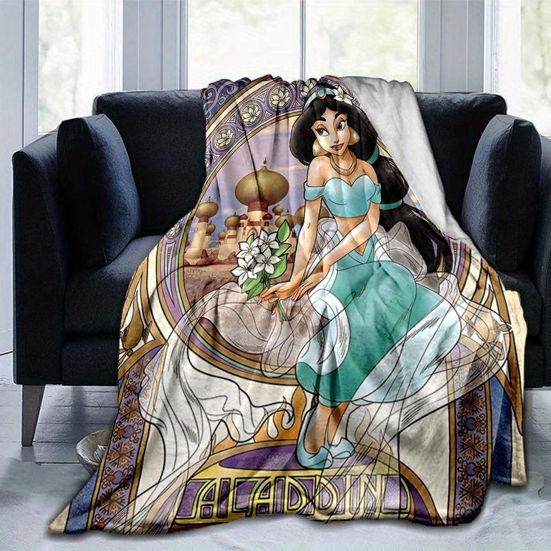 1pc Disney Princess Jasmine Art Nouveau Throw Blanket Home Decor, Couch Cover, Outdoor, Gift for Friends, Flannel Throw, Bedroom, Living Room
