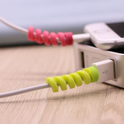 Data  Cable  Protective  Cover Mobile Phone Charging Cable Anti-breaking Threaded Silicone Sleeve
