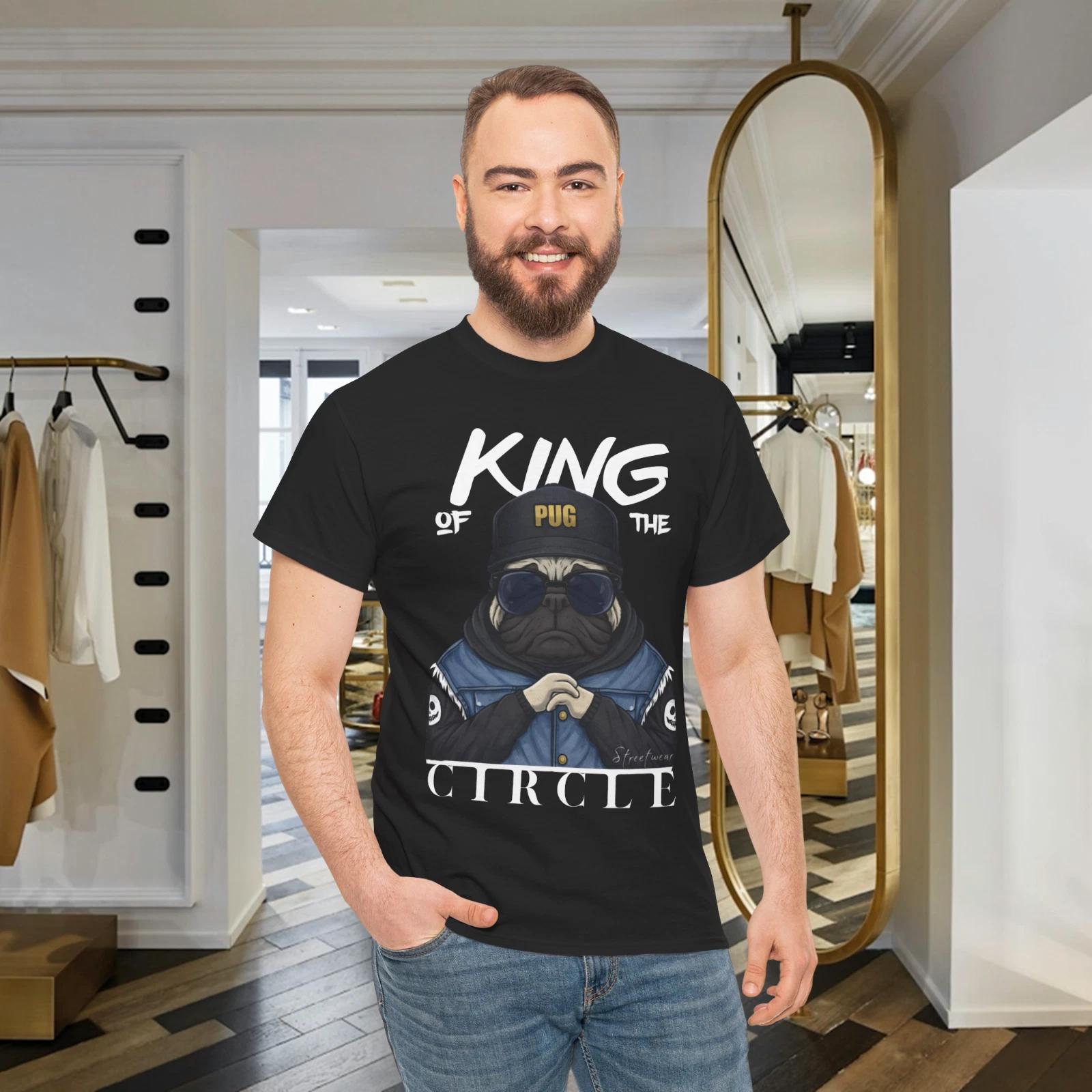 Cool Pug Streetwear Graphic T-Shirt Unisex Black Urban Dog Tee S