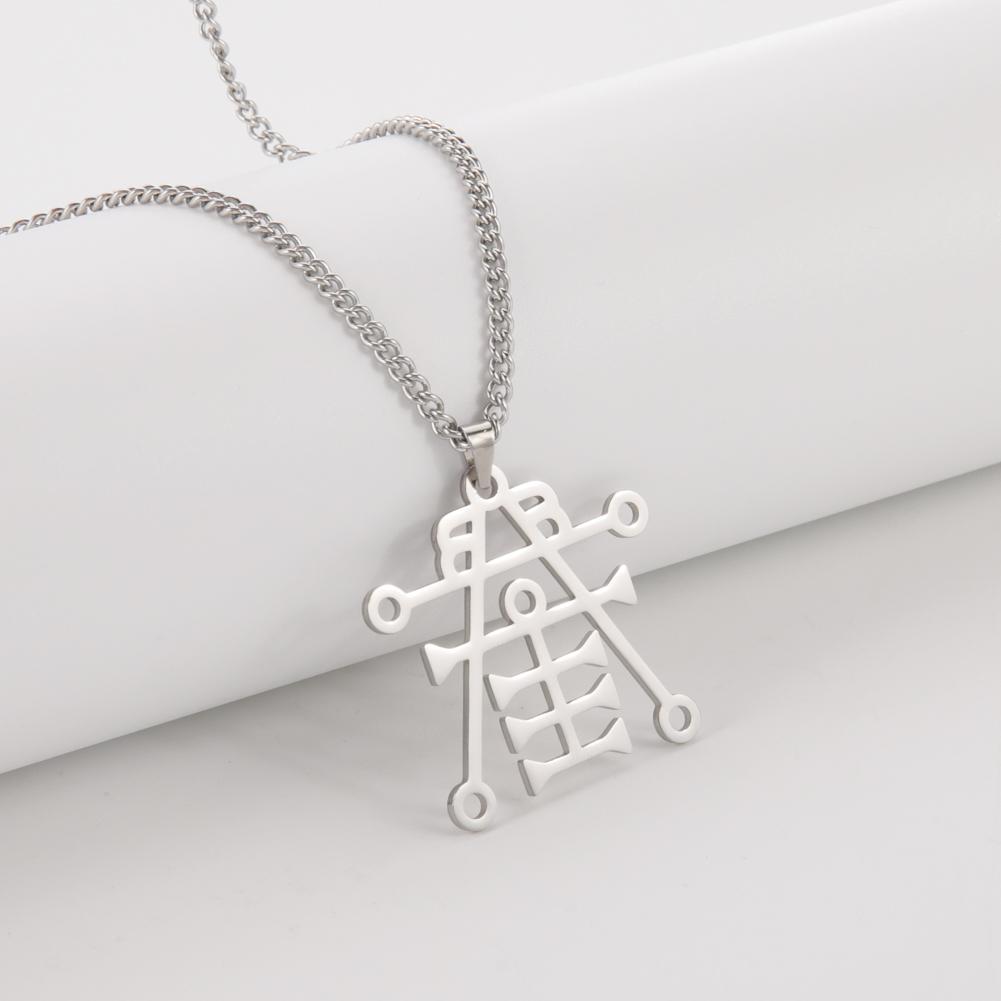 My Shape Sigil of Anubis Ipos Stainless Steel Men Necklace Egyptian God of Decay Embalming Funerals Ankh Gothic Egypt Necklace