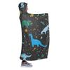 Dinosaur Theme Print Pattern Soft Flannel Thermal Hooded Blanket Home Outdoor Office Essential Blanket