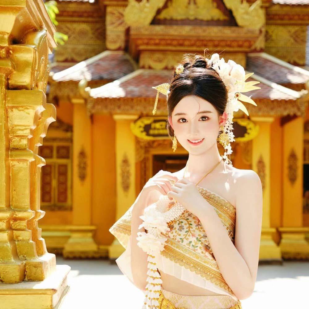 Flower Thai Hair Sticks Ancient Golden Hair Fork Antique Thai Metal Leaves Hairpin  Daily