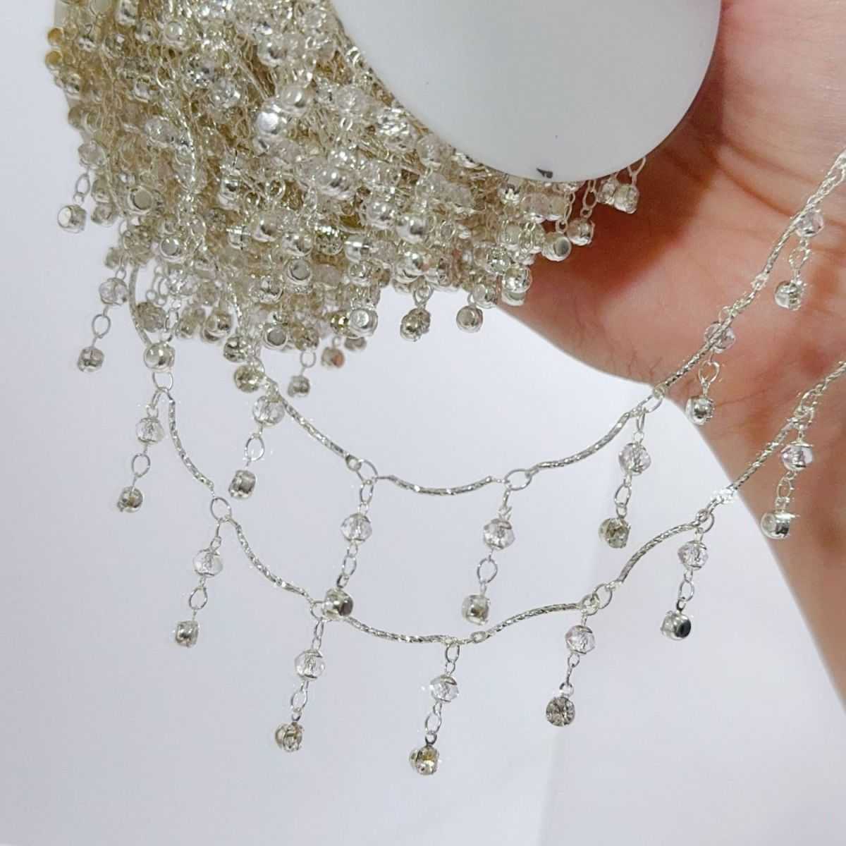 

0.5M 1M Glass Rhinestone Beads Crystal Lantern Charm Copper Chain for DIY Necklace Bracelet Beaded Chain Jewelry Making Supplies 0.5meter