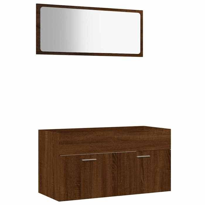 VidaXL Ensemble de meubles de salle de bain 2 pcs Chêne marron 826625