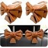 2 PCS Car Seat Headrest Hooks, Cute Bow Shaped Vehicle Backseat Storage Hooks, Leather Bow Shaped Sturdy Car Seat Back Hooks For