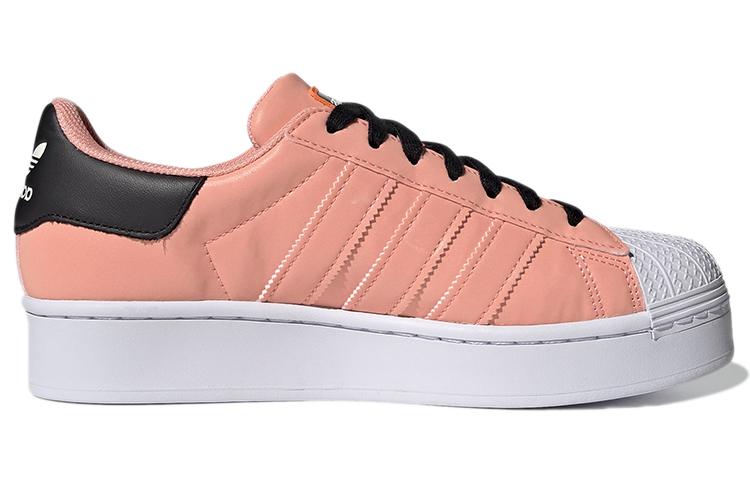 Adidas Originals Superstar Collection Skateboard Shoes Women's Low Top Pink Orange FW3573