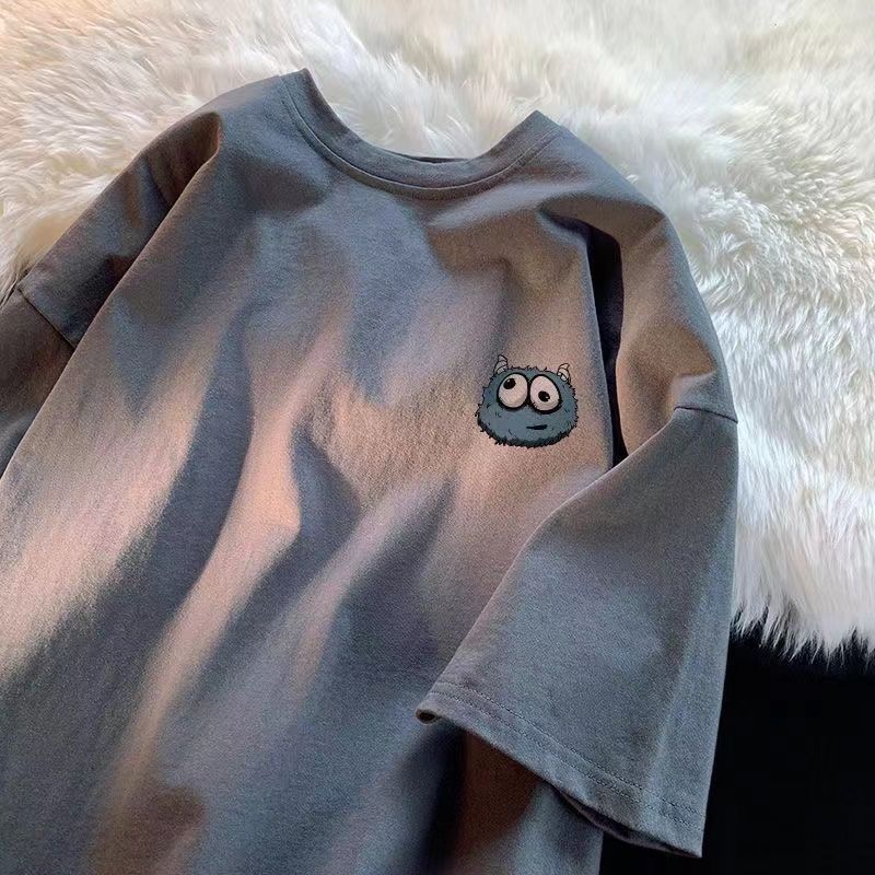 Short Sleeve T-Shirt Men'S Summer Loose Cartoon American Printing Trend Brand Student Half Sleeve Top Clothing T-Shirt