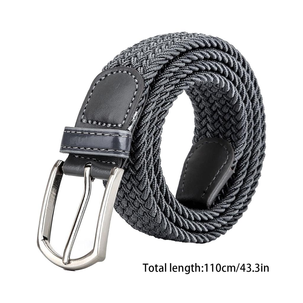 Elastic Nylon Unisex Casual Knitted Pin Buckle Jeans Belt Woven Canvas Elastic Expandable Stretch Waistband For Women Men Girdle