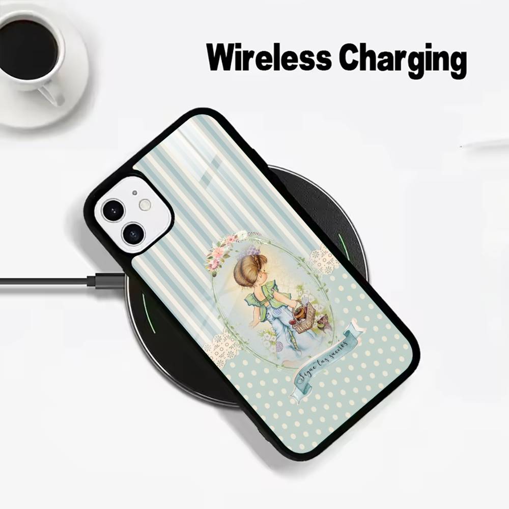 Sarah K-Kay Girl Colorful Wireless charging phone case compatible with iPhone 17/16/15/14/13/12/11