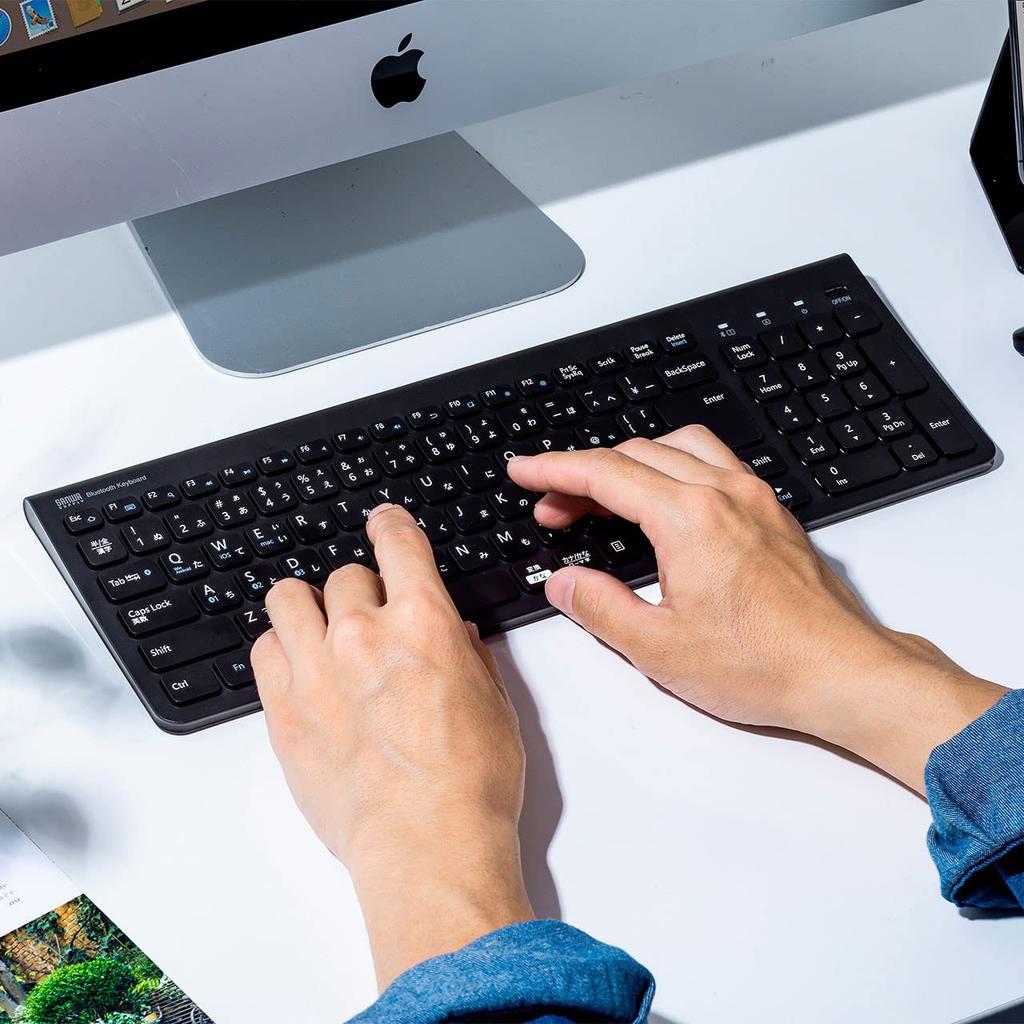 Sanwa Supply Bluetooth Slim Keyboard (with Numeric Keypad, Black) SKB-BT31BK