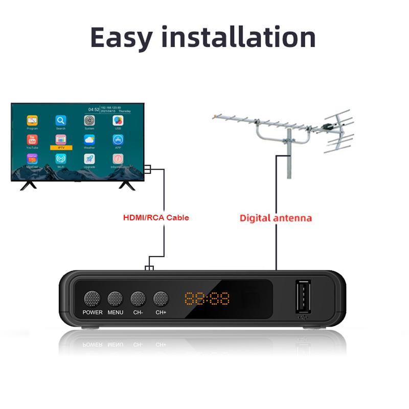 Europe H.265 DVB-T2 DVB-C TV Decoder HD 1080P Mini TV Tuner HEVC 10Bit FM Digital Terrestrial Receiver Support WiFi