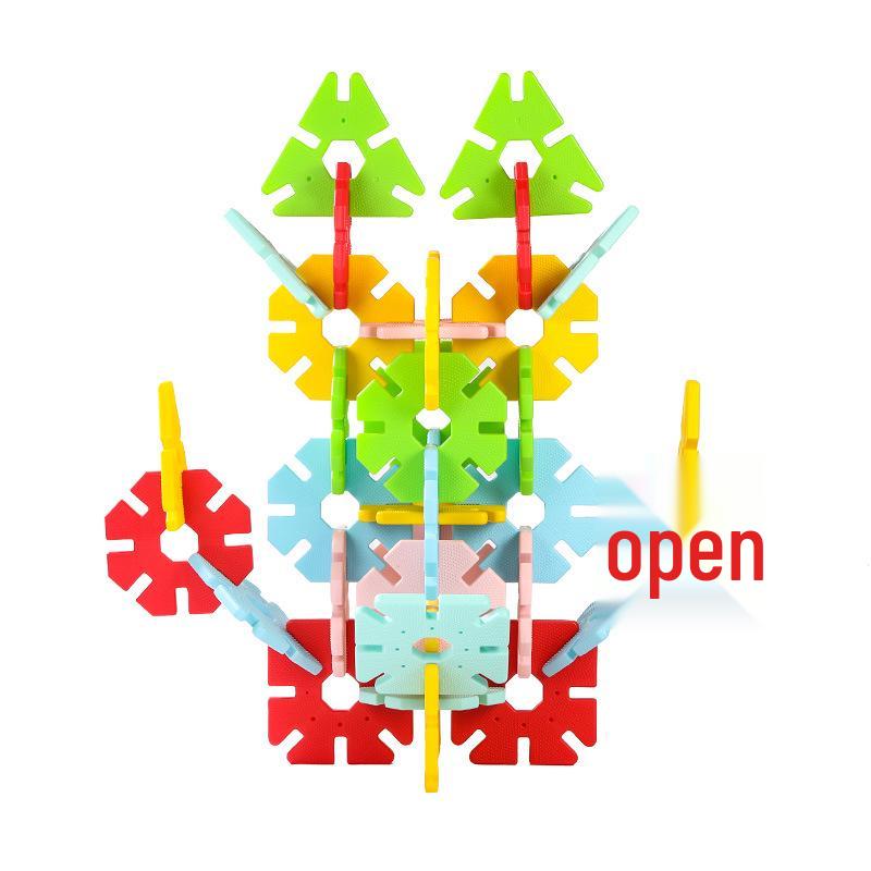Educational 26cm Geometric Snowflake Blocks for Toddler Sensory Integration and Building
