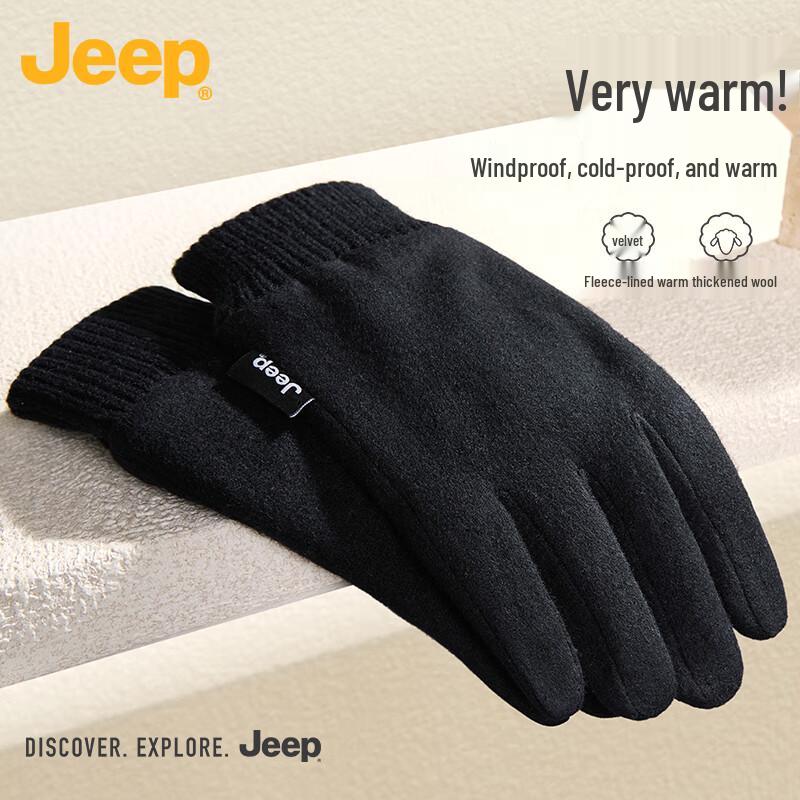 Jeep Men's Touchscreen Wool Winter Gloves
