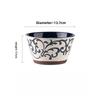 Japanese Underglaze Color Ceramic Bowl Set High Foot Rice Bowl Large Capacity Retro Tableware