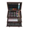 142PCS Set Wooden Art Set 24PCS Colored Pencils 24PCS Oil Pastels 60PCS Crayons Watercolor Paints