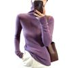 Women Sweater Turtleneck Long Sleeve Solid Color Bottom Tops High Elasticity Regular Fit Knitting Tops Knitwear