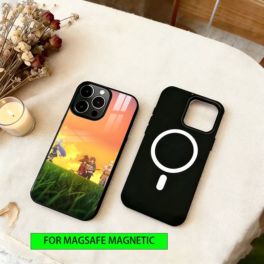 Konosuba Phone Case For iPhone17,16,15,14,13,12,11 Plus,Pro Magnetic with Magsafe Wireless Charging