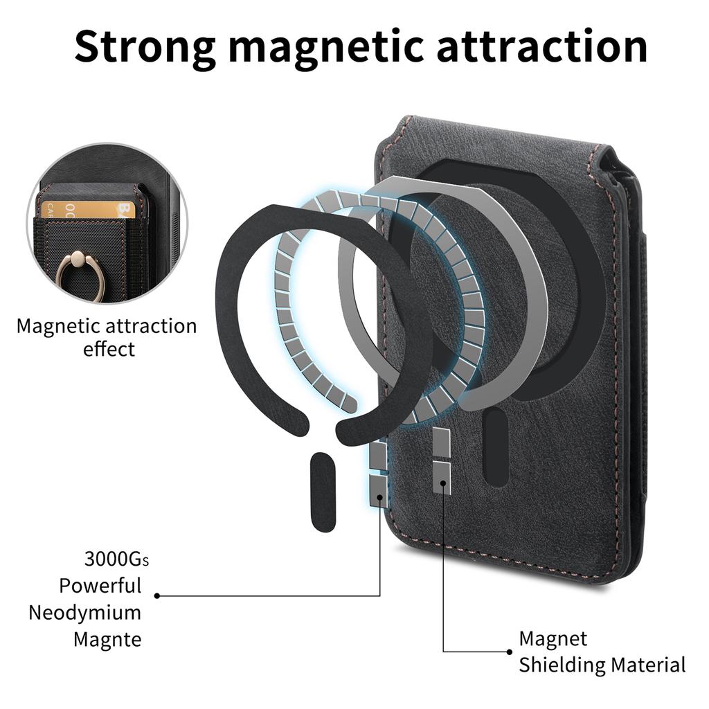 For Oppo Find X8 Pro 5G Magnetic Case Leather Back Cover with Detachable Card Holder Kickstand