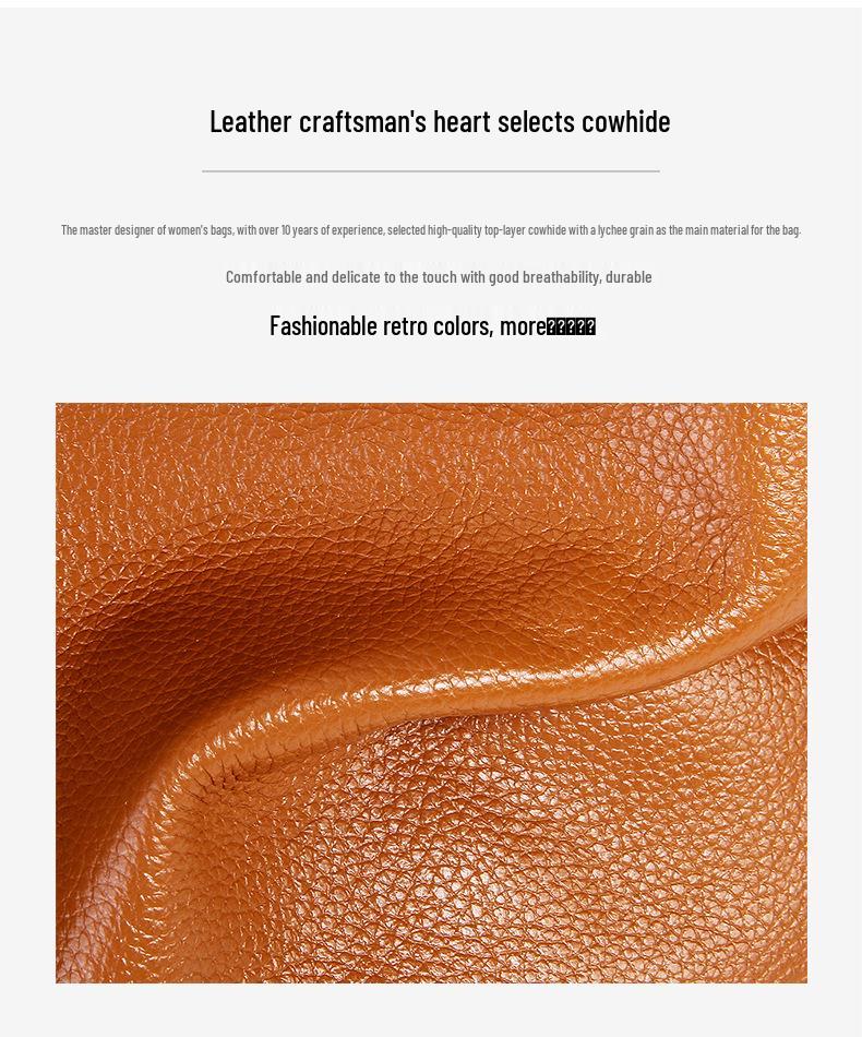Women's Genuine Leather Large Capacity Crossbody Tote Bag - Top Layer Cowhide, New Style, High-End Shoulder Handbag for Commuting.
