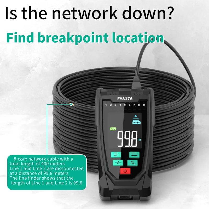 FY8176 Network Cable Tester Sensitivity Adjustable Line Tracer Fault Distance Locator/Cable Length Test RJ45 Network Wire Finder