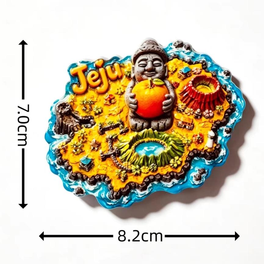 South Korea Seoul Jeju 3D Fridge Magnets Tourism Souvenir Refrigerator Magnets Sticker Home Kitchen Decoration