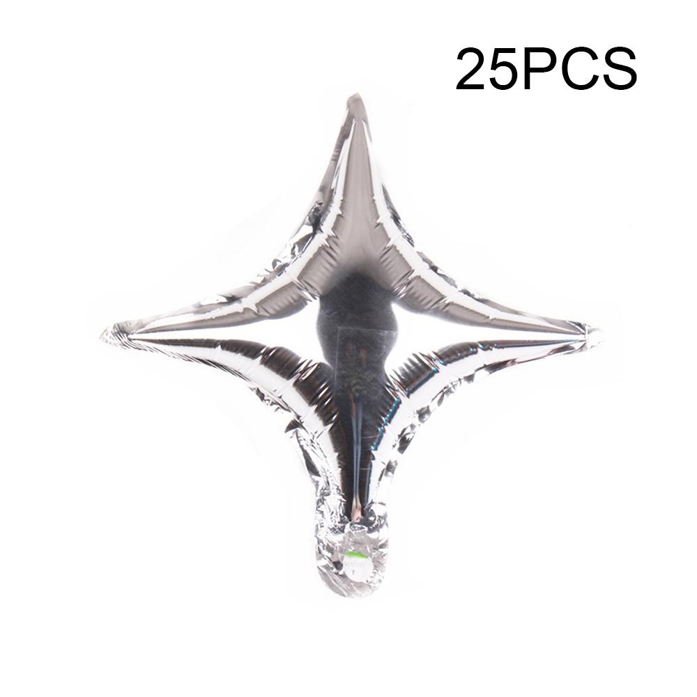 

Runtow 25/50 шт 10-дюймовый золотой серебряный четырехконечный шар-звезда, алюминиевый фольгированный шар для украшения на день рождения, свадьбу Other