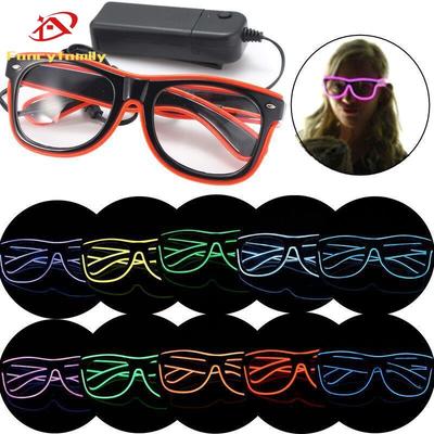 Fancyfamily 1PC Halloween Fluorescent LED Luminous Eyeglasses Sunglasses Party Props