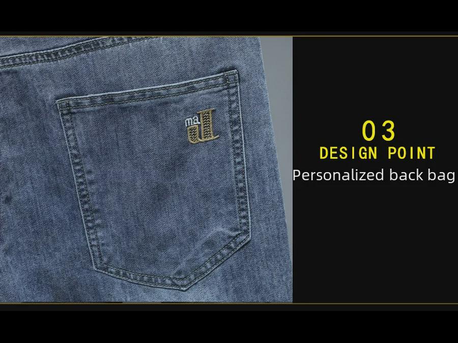 Spring-Summer Men's Slim Fit Printed Jeans – Douyin Trend Casual Straight Pants (Style 2268)