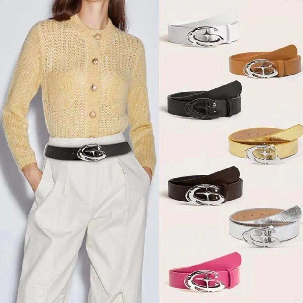 Fashion PU Leather Women's Leisure Belt Maillard Style Luxury Design Business Waist Strap Versatile Trendy Pin Buckle Waistband