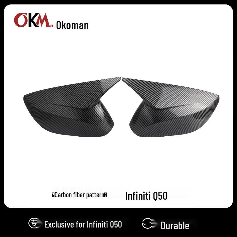 Infiniti Q50/Q60/Q70 Bull Horn Rearview Mirror Cover 2014-2021 Accessories High Gloss Black