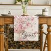 Floral Table Runner Spring Summer Linen Watercolor Flowers Plants Table Runner Machine Washable Table Protector for Home Farmhouse Dinner Party