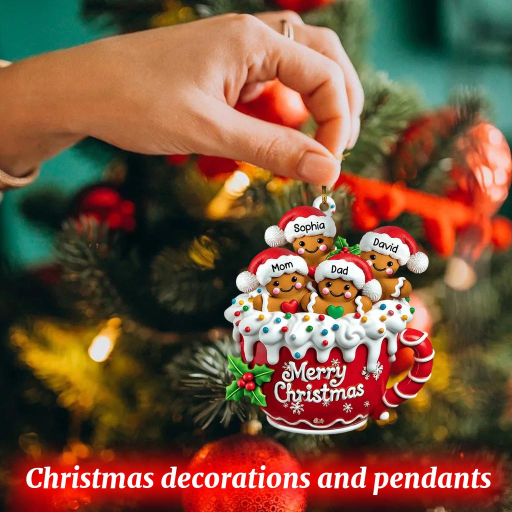 Christmas Ornaments Personalized Gingerbread Family Pendant Pendant Christmas Ornament Pendant