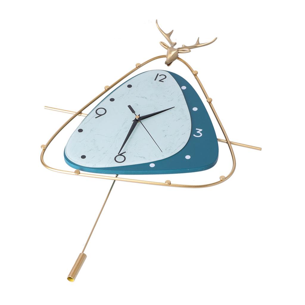 Nordic Light Luxury Clock Fashion Deer Head Wall Clock Living Room Household Decoration