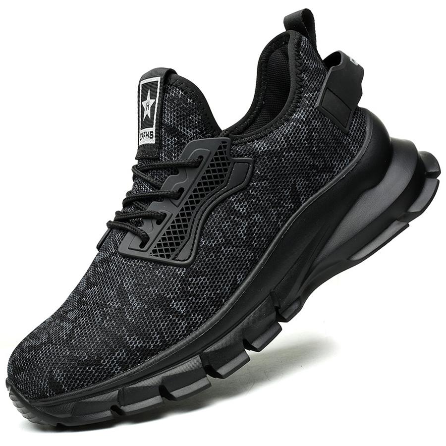 Lekkie Męskie Buty Robocze z Stalowym Noskiem Męskie Sportowe Buty Robocze Ochronne Antyzmiażdżeniowe Antyprzebiciowe Niezniszczalne Buty