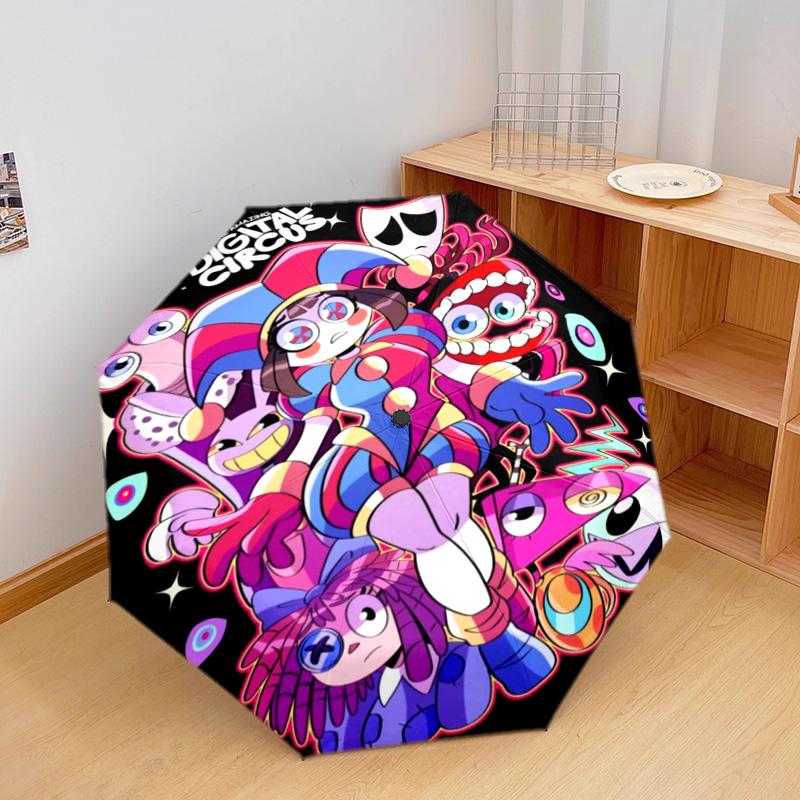 Pomni Halloween Characters Automatic Umbrella - Suitable Travel Outdoor Portable Umbrella Birthday Gift Daily Essentials