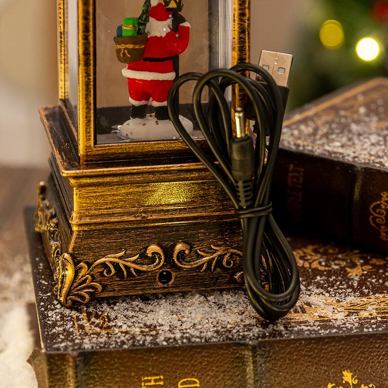 Christmas decorations Christmas crystal ball music box carved square lamp ornaments Christmas lights