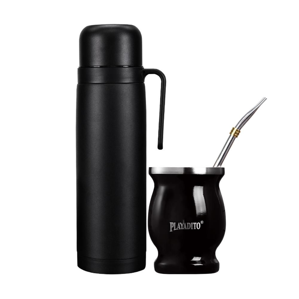 

Набор чашек Yerba Mate, тыква Mate из нержавеющей стали с бутылкой с вакуумной изоляцией, Bombilla (Соломинки) 1000ML