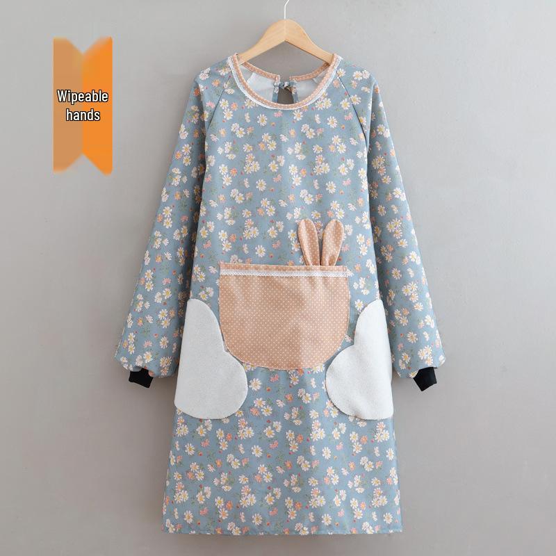 2024 Women's Long Sleeve Waterproof Kitchen Apron - Oil-Proof Coveralls for Home Use