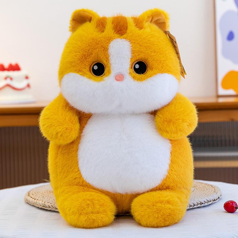 Pluche kat met PP-katoenvulling, zachte dierenknuffel voor kinderen en volwassenen.