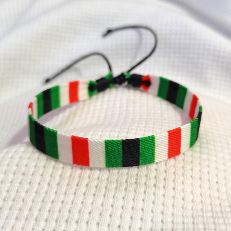 Unique Arab Inspired Cotton Wristband Adjustable Handchain Handmade Multicolor Wristchain Ornament for Trendy Outfits