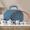 Suet jade set Chinese entangled lotus Kung Fu tea set Home living room tea making Xishi pot hand gift
