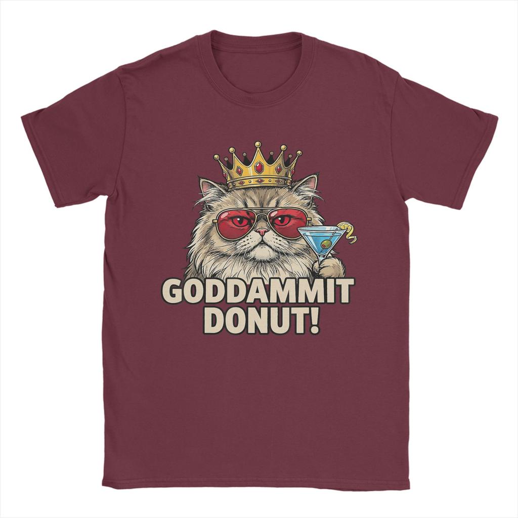 Donut Princess Cat Meme TShirt Summer  Harajuku TShirts Man Cotton O Neck Oversized Tees Short Sleeves Street Style Tshirt
