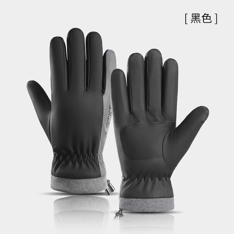 Autumn and winter ski gloves men's outdoor cycling sports windproof waterproof piled thickened touch screen skin gloves