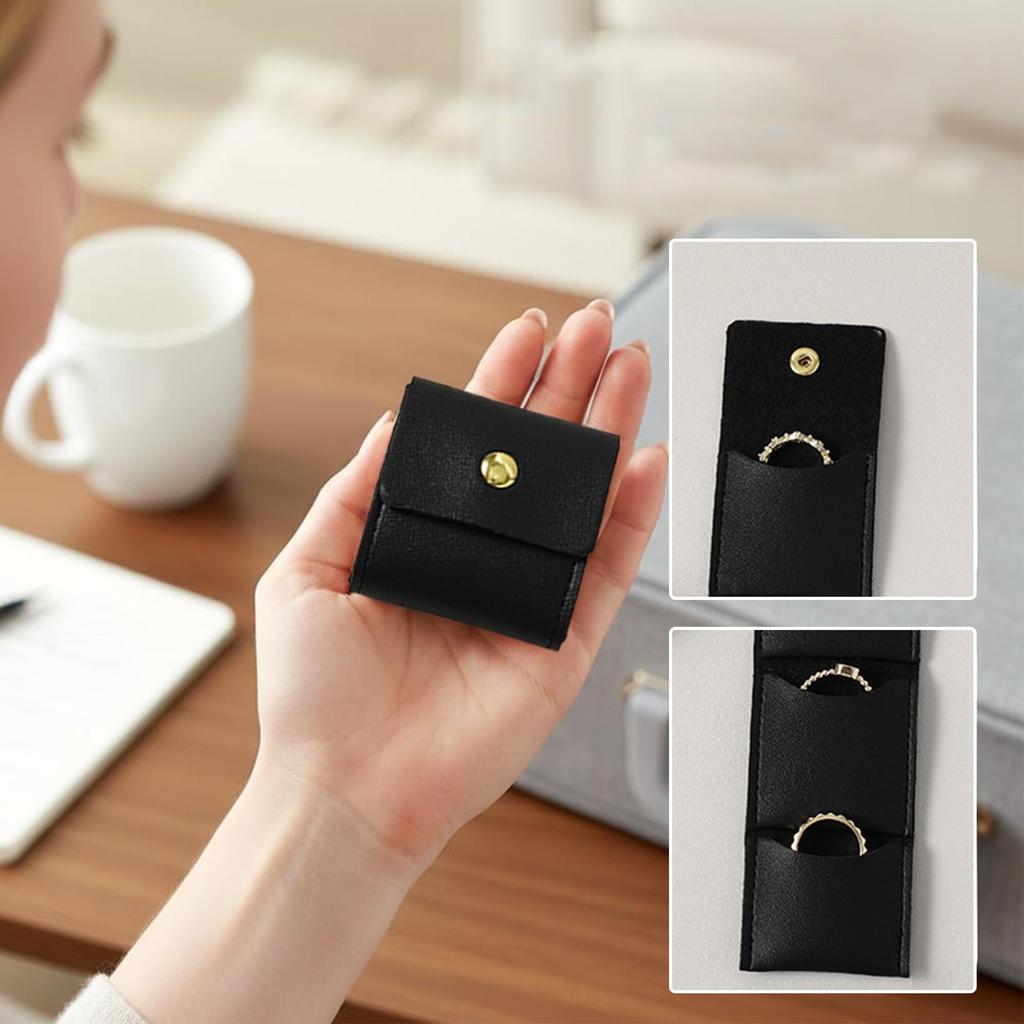 Travel Jewelry Case Roll Jewelry Storage Pouch With Buckle Earring Roll Storage Bag For Bracelet Earrings Necklace Rings Home