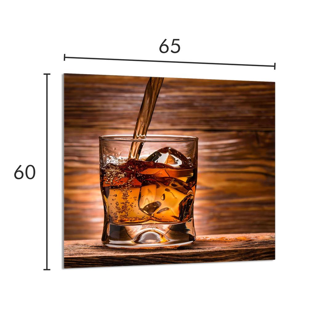 GLASPANEL FÜR DIE KÜCHE 65x60 Whisky